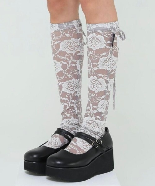 Uglyshadow】ROSE LACE LONG SOCKS（ソックス/靴下）｜UGLY