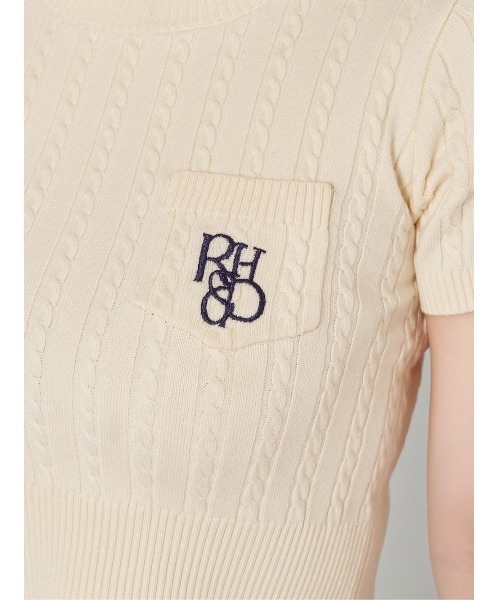 Darich(ダーリッチ)の「ロゴケーブルニットトップス(ニット/セーター・レディース・アイボリー/サックスブルー/ブラック/ピンク/イエロー・FREE)」の15枚目の写真