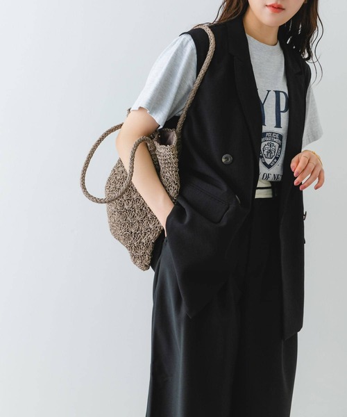 RODE SKO（ロデスコ）の「ペーパーショルダートートバッグ（トートバッグ・レディース・グレー/ナチュラル/オレンジ系その他・ONE）」の9枚目の写真