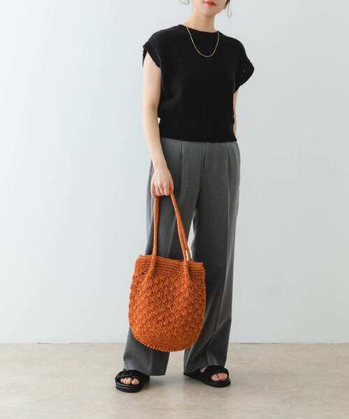 RODE SKO（ロデスコ）の「ペーパーショルダートートバッグ（トートバッグ・レディース・グレー/ナチュラル/オレンジ系その他・ONE）」の19枚目の写真