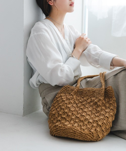 RODE SKO（ロデスコ）の「ペーパーショルダートートバッグ（トートバッグ・レディース・グレー/ナチュラル/オレンジ系その他・ONE）」の3枚目の写真