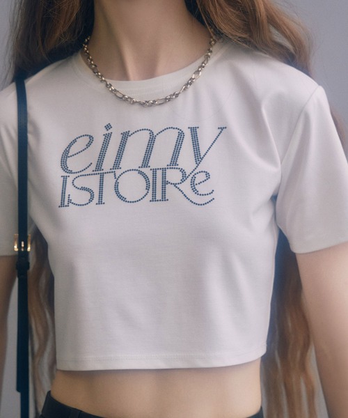 EIMY ISTOIRE(エイミーイストワール)の「eimyパールロゴフィットTシャツ(Tシャツ/カットソー・レディース・サックスブルー/ブラック/ホワイト×ブラック/ホワイト/グリーン/パープル/イエロー・FREE)」の17枚目の写真