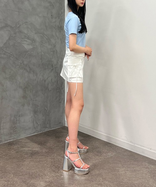 EIMY ISTOIRE(エイミーイストワール)の「eimyパールロゴフィットTシャツ(Tシャツ/カットソー・レディース・サックスブルー/ブラック/ホワイト×ブラック/ホワイト/グリーン/パープル/イエロー・FREE)」の20枚目の写真