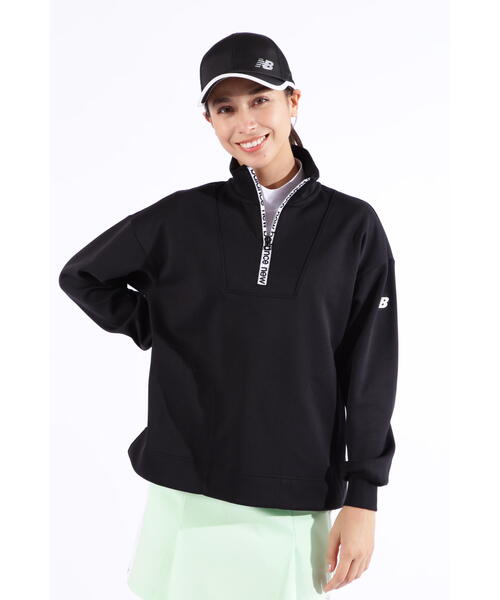 New Balance Golf(ニューバランスゴルフ)の「【new balance golf】軽量ダンボールニット スウェット ハーフジップ プルオーバー (WOMENS SPORT)(スウェット・レディース・ホワイト/ベージュ/ブラック・SMALL/LARGE/MEDIUM)」の1枚目の写真