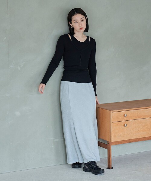 FREAK'S STORE(フリークスストア)の「FREAK’S STORE/フリークスストア The Yarn. 丸胴 タンクトップセット ショートカーディガン(Tシャツ/カットソー・レディース・ピンク/オフホワイト/ブラック・フリ-)」の19枚目の写真