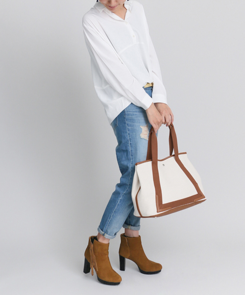 RODE SKO（ロデスコ）の「LIANA キャンバスコンビトート（トートバッグ・レディース・キャメル/ブラック/ホワイト・FREE）」の19枚目の写真