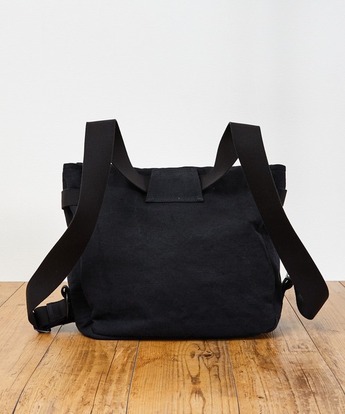 SLOW（スロウ）の「SLOW スロウ / truck - French army shoulder bag 2WAYフレンチアーミーショルダーバッグ リュックサック ニュースペーパーバッグ / 300S123J（ショルダーバッグ・メンズ・ブラック/アイボリー・FREE）」の14枚目の写真