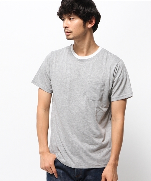 SEVENDAYS=SUNDAY（セブンデイズサンデイ）の「フェイクレイヤード　クルーネック半袖プルオーバー（Tシャツ/カットソー・メンズ・杢グレー/カーキ/ネイビー・SMALL/MEDIUM/LARGE）」の2枚目の写真