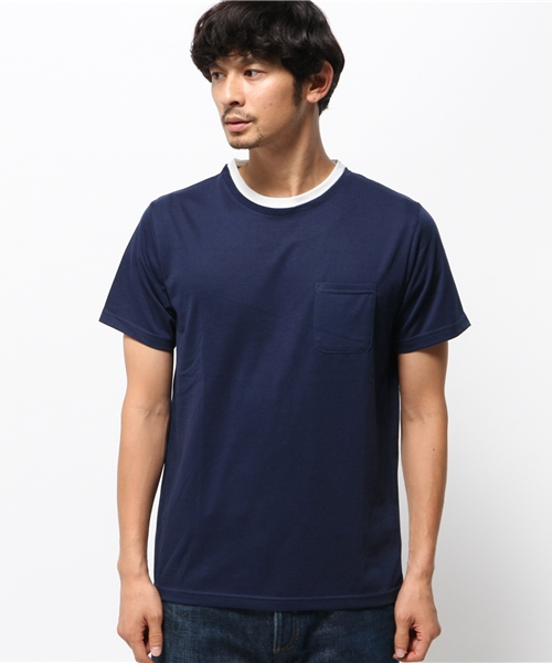 SEVENDAYS=SUNDAY（セブンデイズサンデイ）の「フェイクレイヤード　クルーネック半袖プルオーバー（Tシャツ/カットソー・メンズ・杢グレー/カーキ/ネイビー・SMALL/MEDIUM/LARGE）」の4枚目の写真