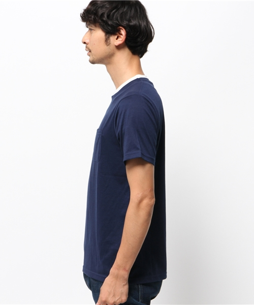 SEVENDAYS=SUNDAY（セブンデイズサンデイ）の「フェイクレイヤード　クルーネック半袖プルオーバー（Tシャツ/カットソー・メンズ・杢グレー/カーキ/ネイビー・SMALL/MEDIUM/LARGE）」の5枚目の写真