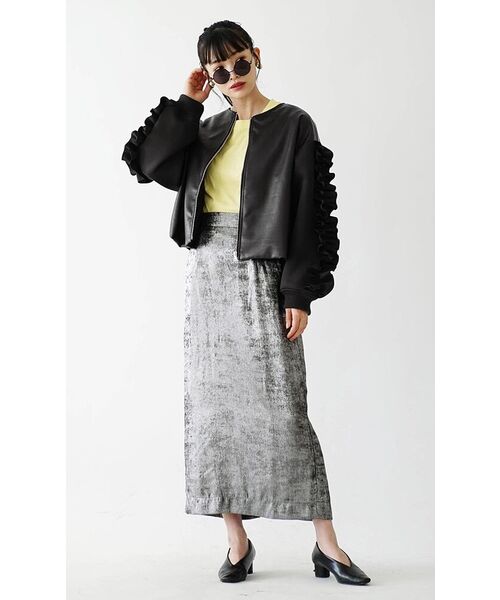 MIMIMEMETE(ミミメメット)の「シャイニー ナロースカート(スカート・レディース・シルバー/ブロンズ/グリーン・M)」の19枚目の写真