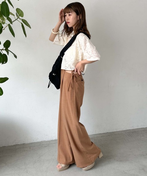 archives（アルシーヴ）の「サイドカットアウトスラックス（スラックス・レディース・オレンジ/ブラック/グレー・MEDIUM）」の10枚目の写真