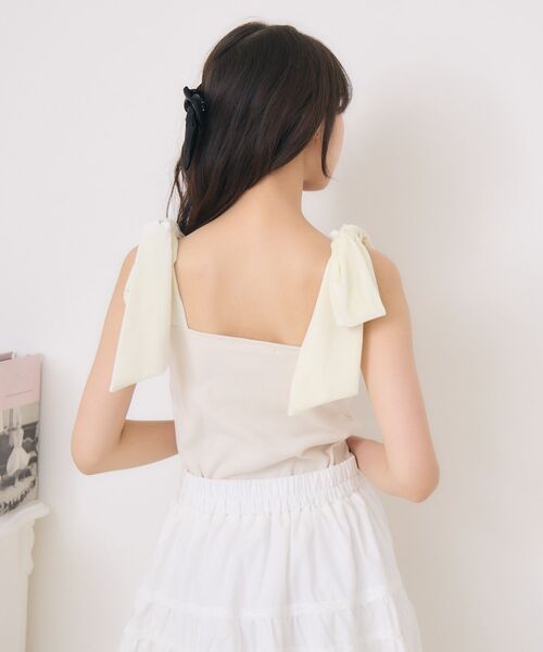 ems excite（エムズエキサイト）の「BIGリボンテレコキャミ（キャミソール・レディース・ピンク/ブラック/ナチュラル/ブラック系その他/アイボリー・FREE）」の22枚目の写真