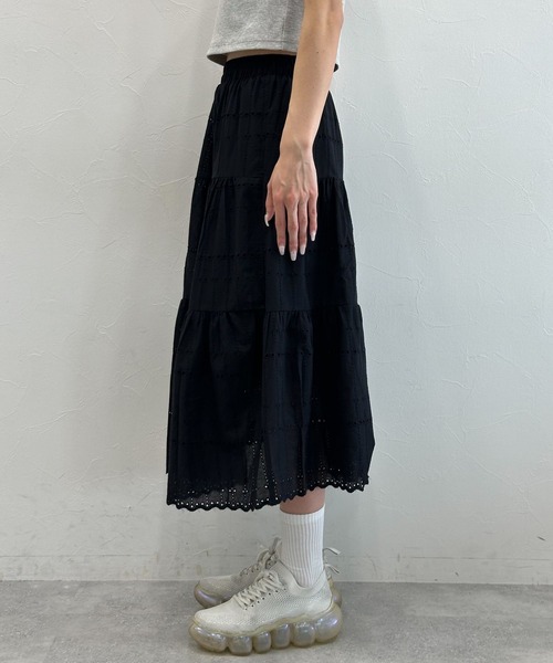 3.3 Field Trip （3.3フィールドトリップ）の「3.3 Field Trip／パンチングスカート（裏地あり）（スカート・レディース・ブラック/アイボリー・FREE）」の13枚目の写真