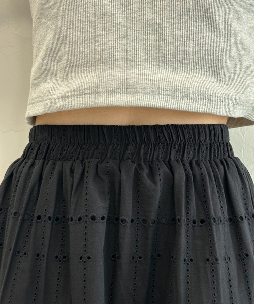 3.3 Field Trip （3.3フィールドトリップ）の「3.3 Field Trip／パンチングスカート（裏地あり）（スカート・レディース・ブラック/アイボリー・FREE）」の15枚目の写真