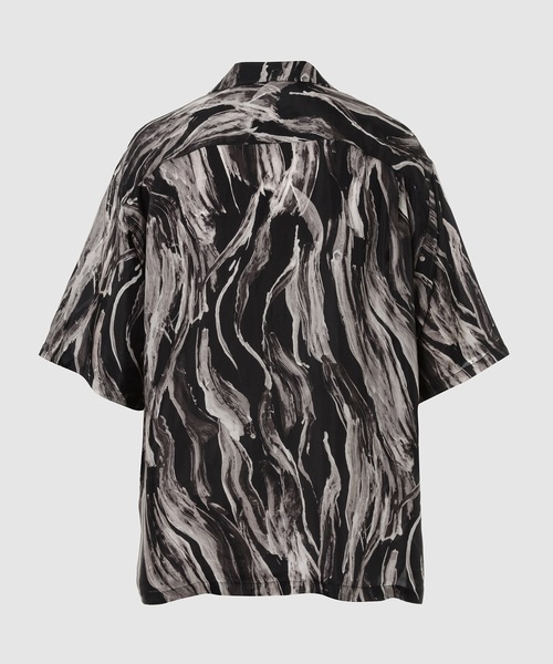 WhoWhat（フーワット）の「BRUSH PRINT O/C SHIRT  <SHORT SLEEVE>（シャツ/ブラウス・メンズ・ブラック/ホワイト・M）」の3枚目の写真