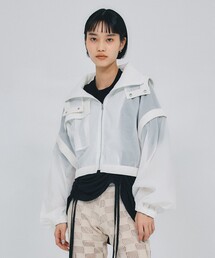 THINGS THAT MATTER | 【THINGS THAT MATTER/シングス ザット マター】《STUDIOUS別注》2WAY シースルークロップドブルゾン(ブルゾン)