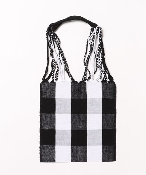Moon Bird(ムーンバード)の「【MoonBird】ハンモックトート / S / 手織り / Hanmmock tote / ストライプ / チェック(ハンドバッグ・レディース・ブラック系その他/ベージュ系その他/ベージュ系その他2・S)」の4枚目の写真