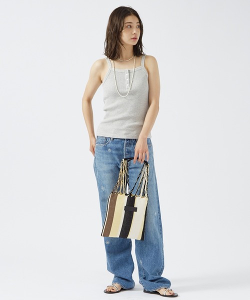 Moon Bird(ムーンバード)の「【MoonBird】ハンモックトート / S / 手織り / Hanmmock tote / ストライプ / チェック(ハンドバッグ・レディース・ブラック系その他/ベージュ系その他/ベージュ系その他2・S)」の8枚目の写真