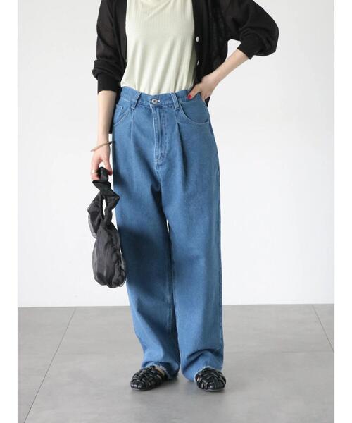 Lugnoncure（ルノンキュール）の「タックデニムパンツ（その他パンツ・レディース・ブルー/サックスブルー・L/M）」の2枚目の写真