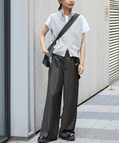 サスペンダーワイドパンツ（ストライプ）（スラックス）｜JOURNAL