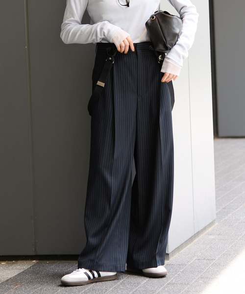 TR ストライプ ワイドテーパードスラックス ジャーナルスタンダードレリューム JOURNAL STANDARD relume（ジャーナルスタンダード レリューム