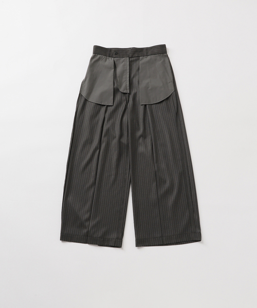 サスペンダーワイドパンツ（ストライプ）（スラックス