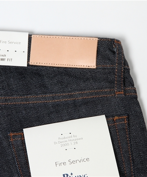 B:MING by BEAMS(ビーミングバイビームス)の「Fire Service×B:MING LIFE STORE / “BBB” 別注 ノンウォッシュ デニム(スキニー)(デニムパンツ・レディース・インディゴブルー・28inch/25inch/26inch/27inch)」の5枚目の写真