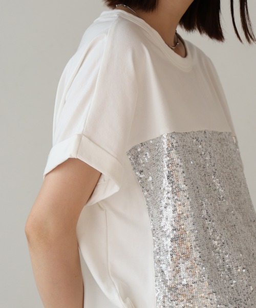 Bou Jeloud(ブージュルード)の「スパンコールビスチェレイヤードプルオーバー(Tシャツ/カットソー・レディース・ブラック/オフホワイト・FREE)」の16枚目の写真