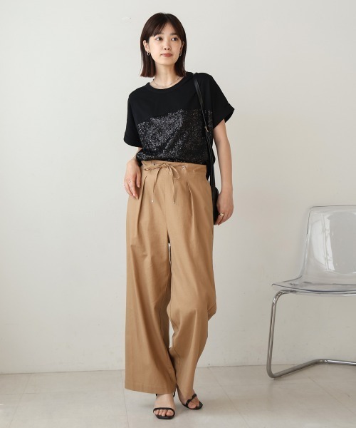 Bou Jeloud(ブージュルード)の「スパンコールビスチェレイヤードプルオーバー(Tシャツ/カットソー・レディース・ブラック/オフホワイト・FREE)」の19枚目の写真