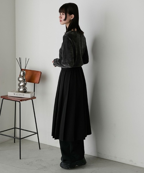 forksy.（フォルクシー）の「【forksy.】メローチュールベロアロングTシャツ（Tシャツ/カットソー・レディース・ブラック/グレー/オフホワイト・FREE）」の16枚目の写真