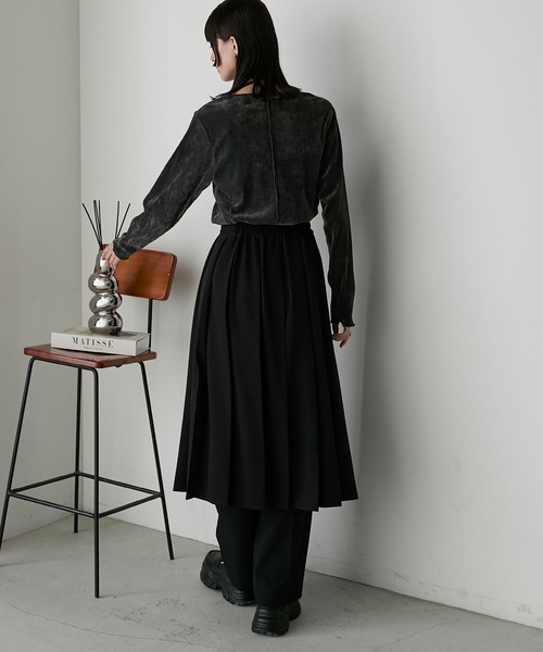 forksy.（フォルクシー）の「【forksy.】メローチュールベロアロングTシャツ（Tシャツ/カットソー・レディース・ブラック/グレー/オフホワイト・FREE）」の15枚目の写真