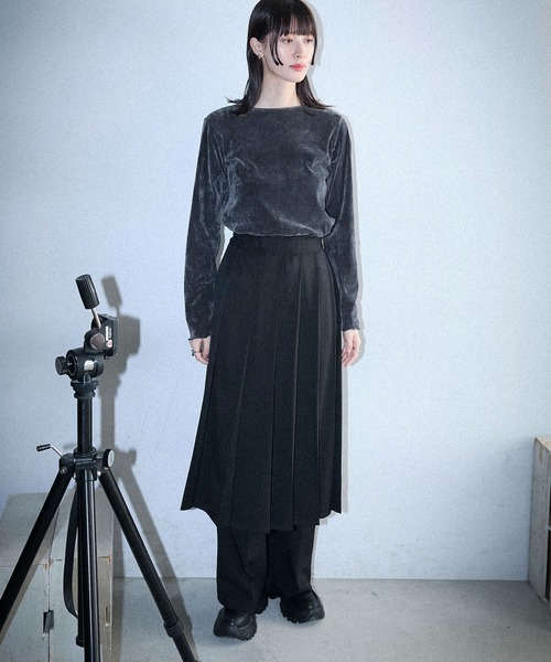forksy.（フォルクシー）の「【forksy.】メローチュールベロアロングTシャツ（Tシャツ/カットソー・レディース・ブラック/グレー/オフホワイト・FREE）」の13枚目の写真