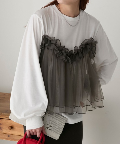 tシャツ ボリュームスリーブドッキングトップス レディース SENSE OF PLACE by URBAN RESEARCH（センスオブプレイスバイ