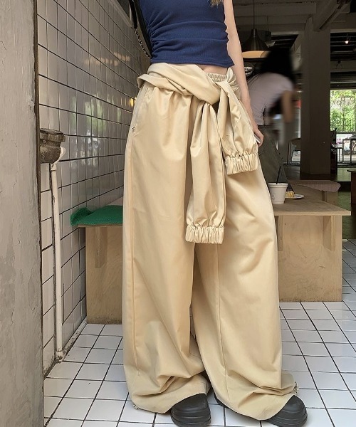 SHEENA（シーナ）の「【取外し可能】腰巻き風ワイドパラシュートパンツ