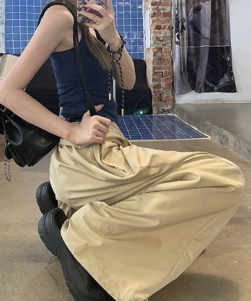 SHEENA（シーナ）の「【取外し可能】腰巻き風ワイドパラシュートパンツ