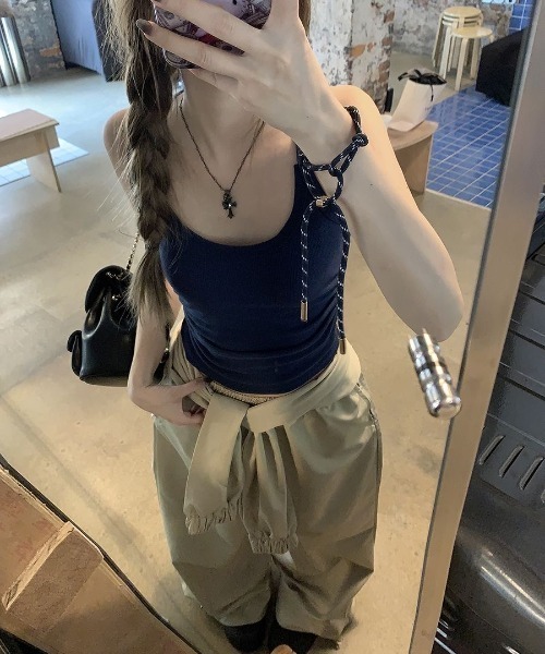 SHEENA（シーナ）の「【取外し可能】腰巻き風ワイドパラシュートパンツ