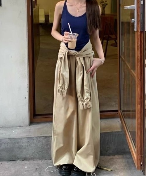 ☺︎︎︎︎さん専用 SHEENA（シーナ）の「【取外し可能】腰巻き風ワイドパラシュートパンツ