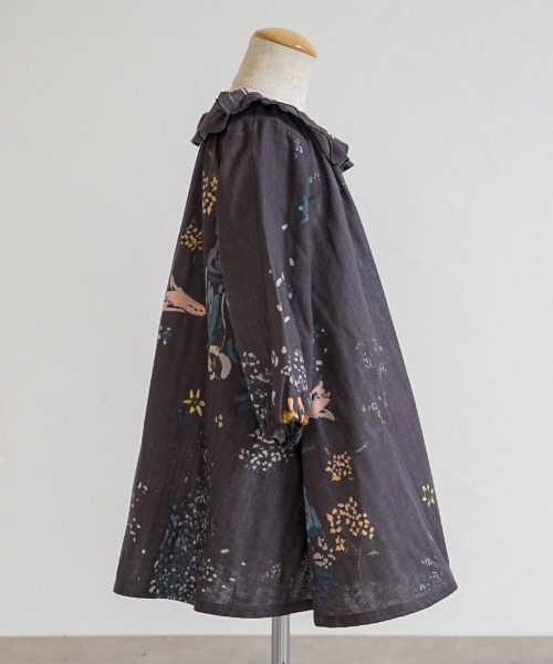 NAOMI ITO（ナオミイトウ）の「【NAOMI ITO（ナオミイトウ）】フリル襟ワンピース 80cm・90cm・100cm（ワンピース・キッズ・グレー/チャコールグレー・80ｃｍ/100cm/90cm）」の15枚目の写真