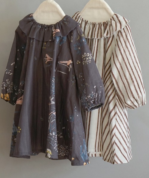 NAOMI ITO（ナオミイトウ）の「【NAOMI ITO（ナオミイトウ）】フリル襟ワンピース 80cm・90cm・100cm（ワンピース・キッズ・グレー/チャコールグレー・80ｃｍ/100cm/90cm）」の10枚目の写真