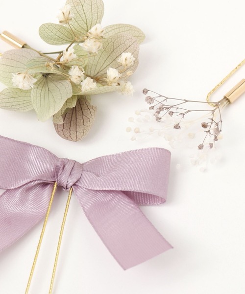 GLOBAL WORK(グローバルワーク)の「MADE IN JAPANドライフラワ-ヘアピン3本セット/135707(ヘアピン・レディース・ホワイト/パープル/チャコールグレー・ONE SIZE)」の6枚目の写真