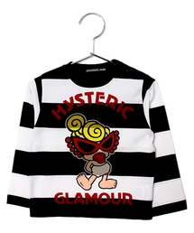 HYSTERIC MINI | BABY EASY FUN ONLY TIME ボーダー長袖Tシャツ(Tシャツ/カットソー)