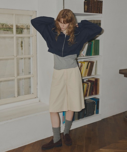 GIUNON（ジウノン）の「classical bermuda pants / クラシカルバミューダパンツ（その他パンツ・レディース・ブラック/ベージュ・FREE）」の8枚目の写真