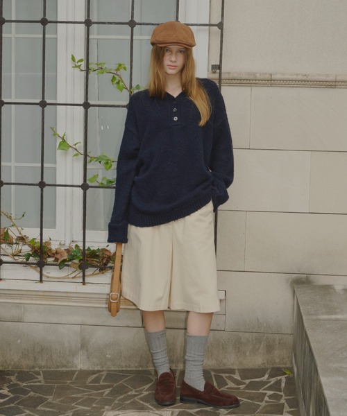 GIUNON（ジウノン）の「classical bermuda pants / クラシカルバミューダパンツ（その他パンツ・レディース・ブラック/ベージュ・FREE）」の3枚目の写真