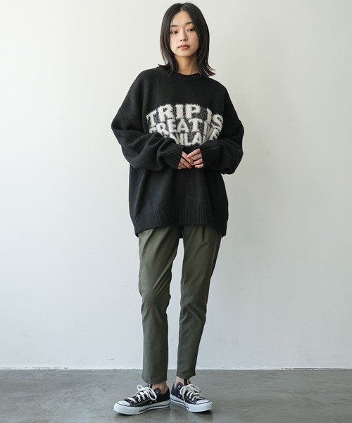 mili an deni(ミリアンデニ)の「裏起毛テーパードパンツ(チノパンツ・レディース・ネイビー/ベージュ/カーキ/ブラック・M)」の12枚目の写真