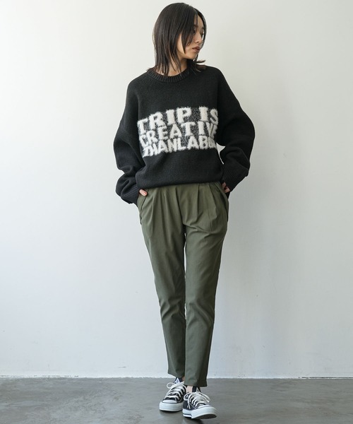 mili an deni(ミリアンデニ)の「裏起毛テーパードパンツ(チノパンツ・レディース・ネイビー/ベージュ/カーキ/ブラック・M)」の13枚目の写真