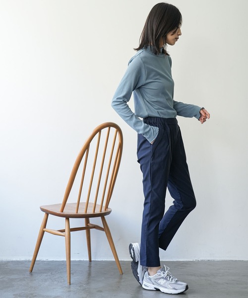 mili an deni(ミリアンデニ)の「裏起毛テーパードパンツ(チノパンツ・レディース・ネイビー/ベージュ/カーキ/ブラック・M)」の15枚目の写真