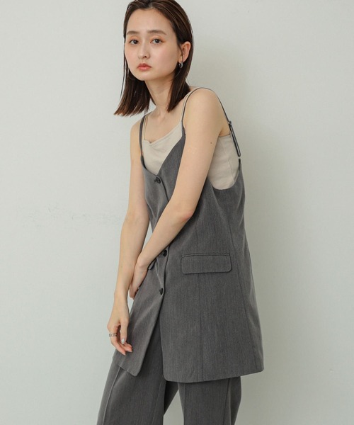 SENSE OF PLACE by URBAN RESEARCH(センスオブプレイスバイアーバンリサーチ)の「テーラードキャミチュニック(チュニック・レディース・グレー/ブラック/ブラウン系その他・ONE)」の5枚目の写真