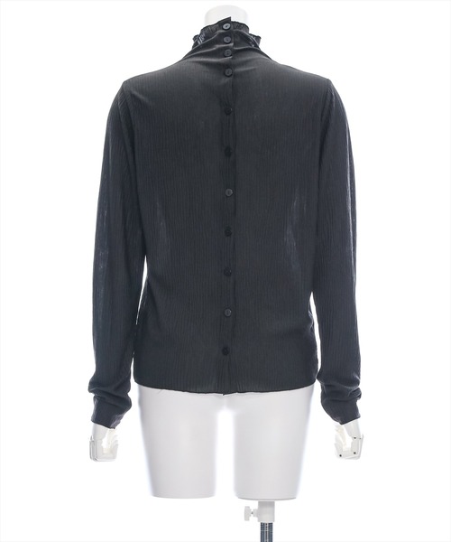 clear（クリア）の「前後2way長袖楊柳トップス[オフィスカジュアル レイヤード 着回し抜群]≪再入荷≫（シャツ/ブラウス・レディース・オフホワイト/ブラック・F）」の12枚目の写真