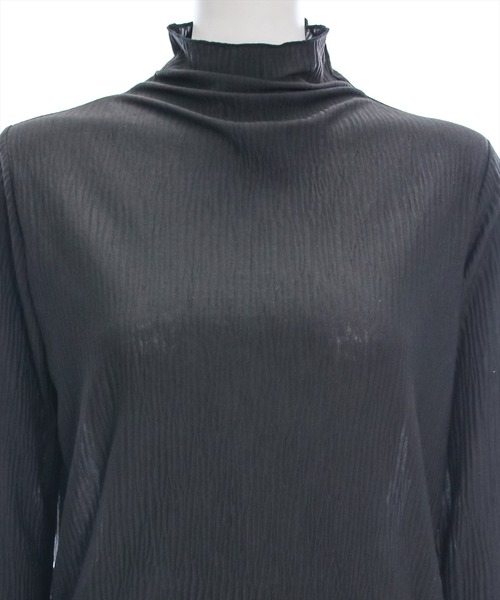 clear（クリア）の「前後2way長袖楊柳トップス[オフィスカジュアル レイヤード 着回し抜群]≪再入荷≫（シャツ/ブラウス・レディース・オフホワイト/ブラック・F）」の13枚目の写真